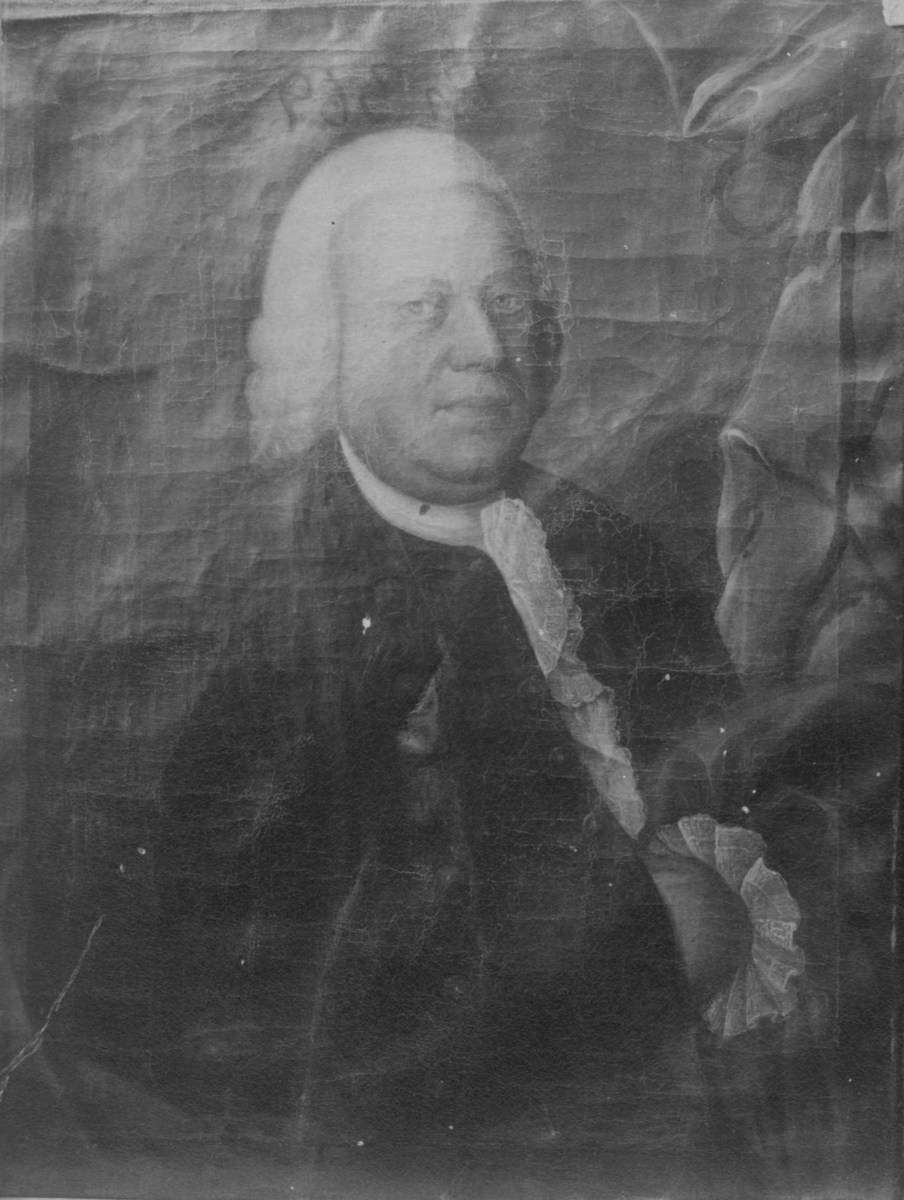 Portrett, Borch, Abraham. 1722-1783. Lensmann,
Jevnaker. Maler: ant. Peder Aadnes.
Den kulturhistoriske Udstilling i Kristiania 1901.