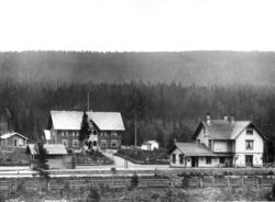 Koppang stasjon, Østerdalen, Hedmark ant. ca. 1885-90. Jernb