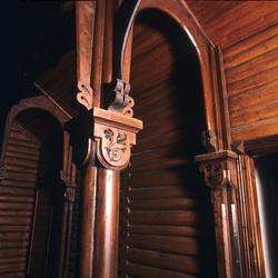 Interiør fra gården Kornhaug, rivningstruet.  Illustrasjonsb