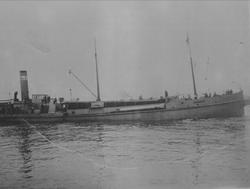 Avfotografert bilde av et dampskip.