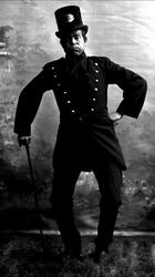 Portrett, skuespiller Simondsen i rolle som feier(?).