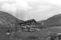 Fra Sogn 01.08.1967. Gammel hytte med øde beliggende i Joste