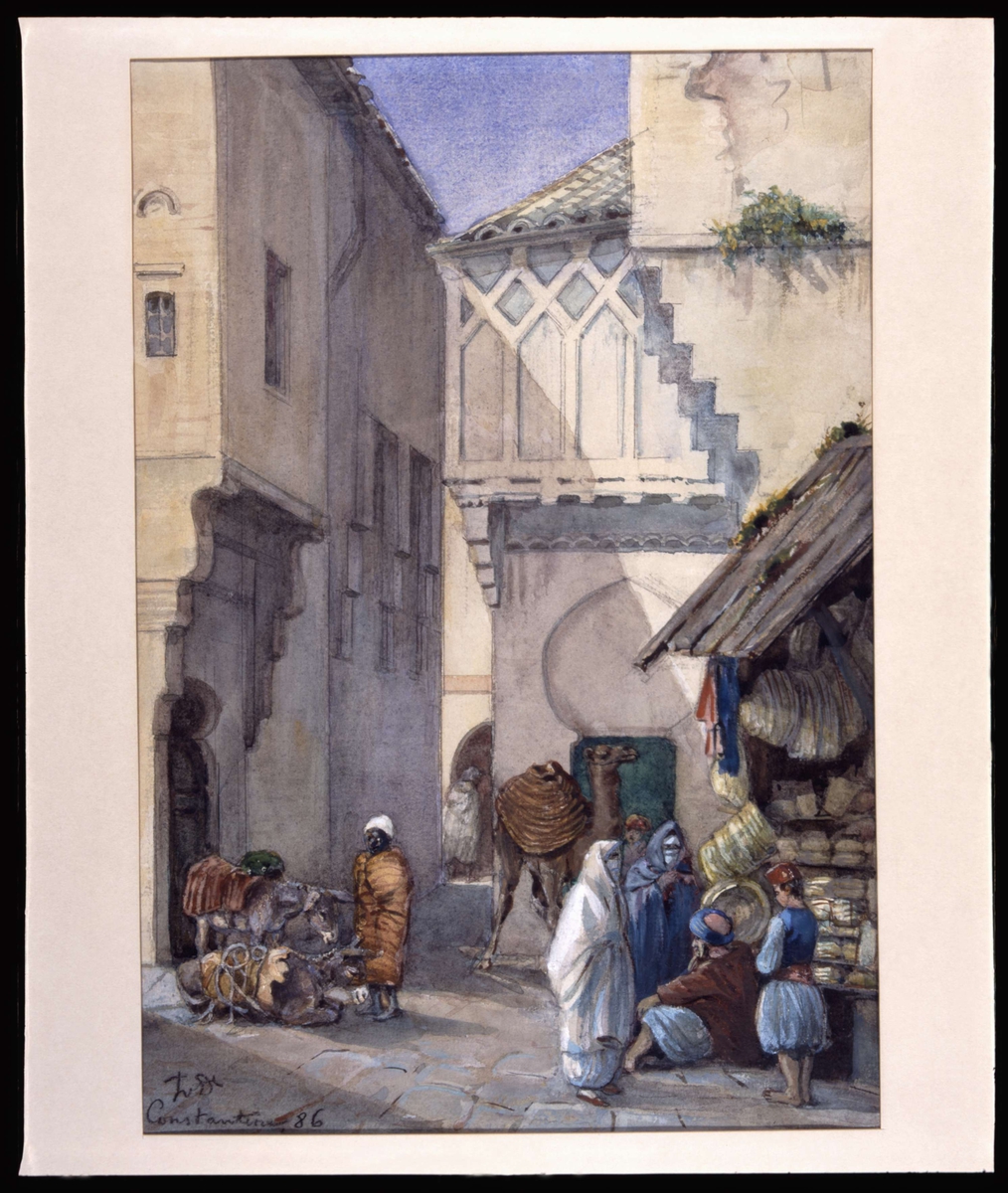 Gatubild från Konstantinopel. Akvarell av Fritz von Dardel, 1886