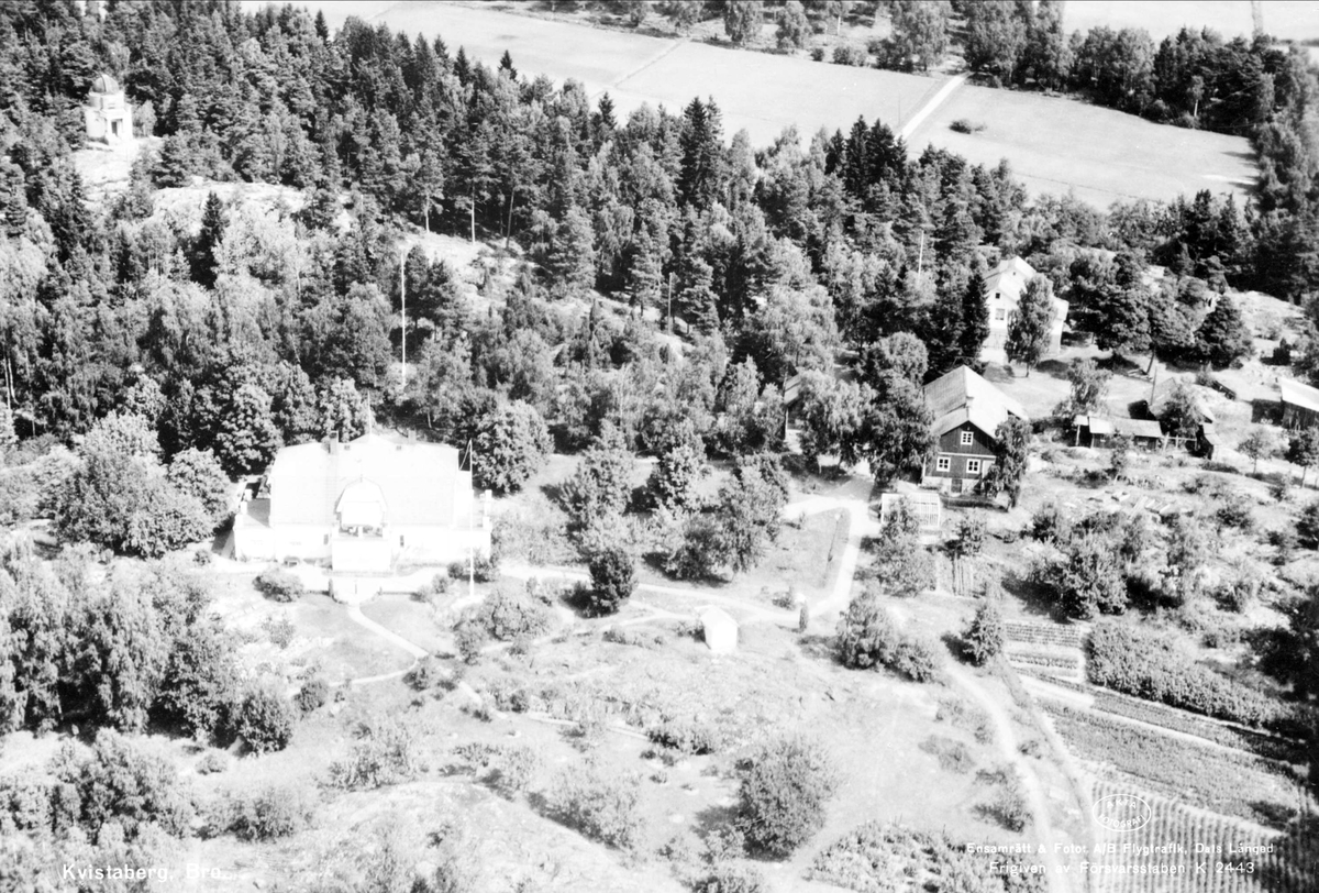 Flygfoto över Kvistaberg, Bro socken, Uppland 1947