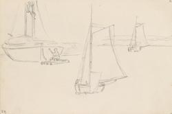 Båter på fjorden [Tegning]