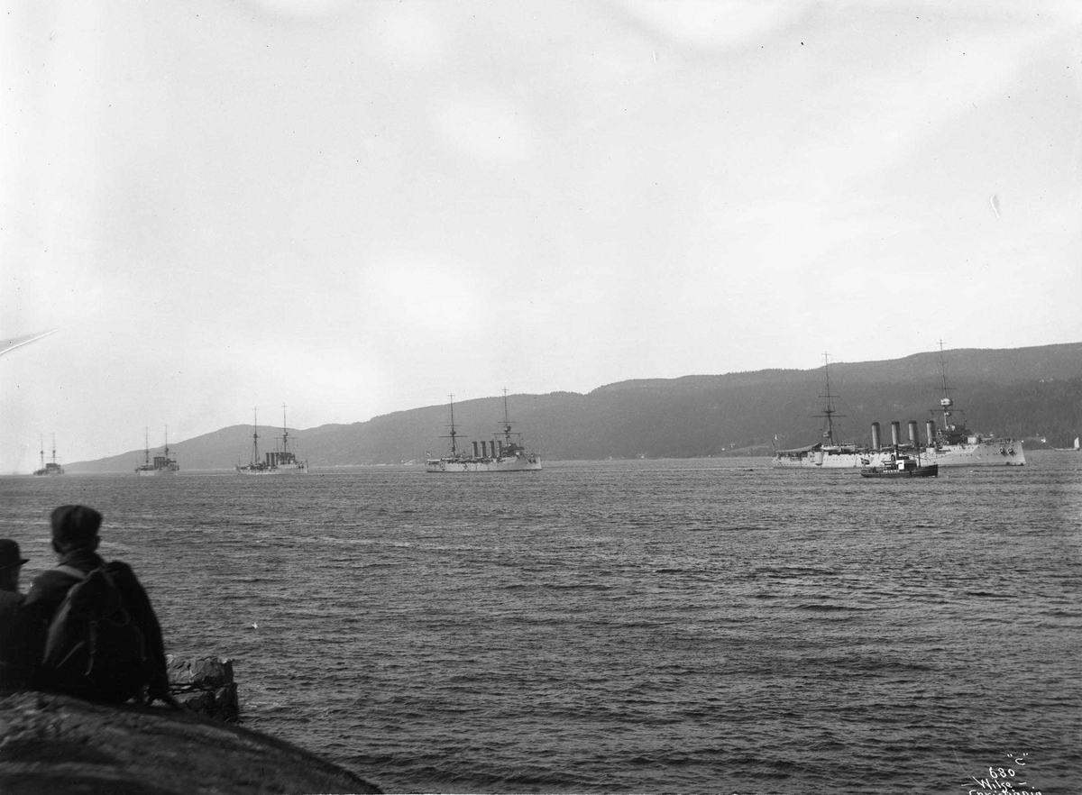 Engelske eskadrens innseiling i Oslofjorden.