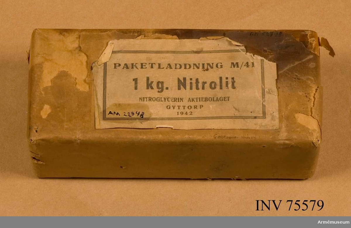 Grupp G III.
Innehållande 1 kg nitrolit.