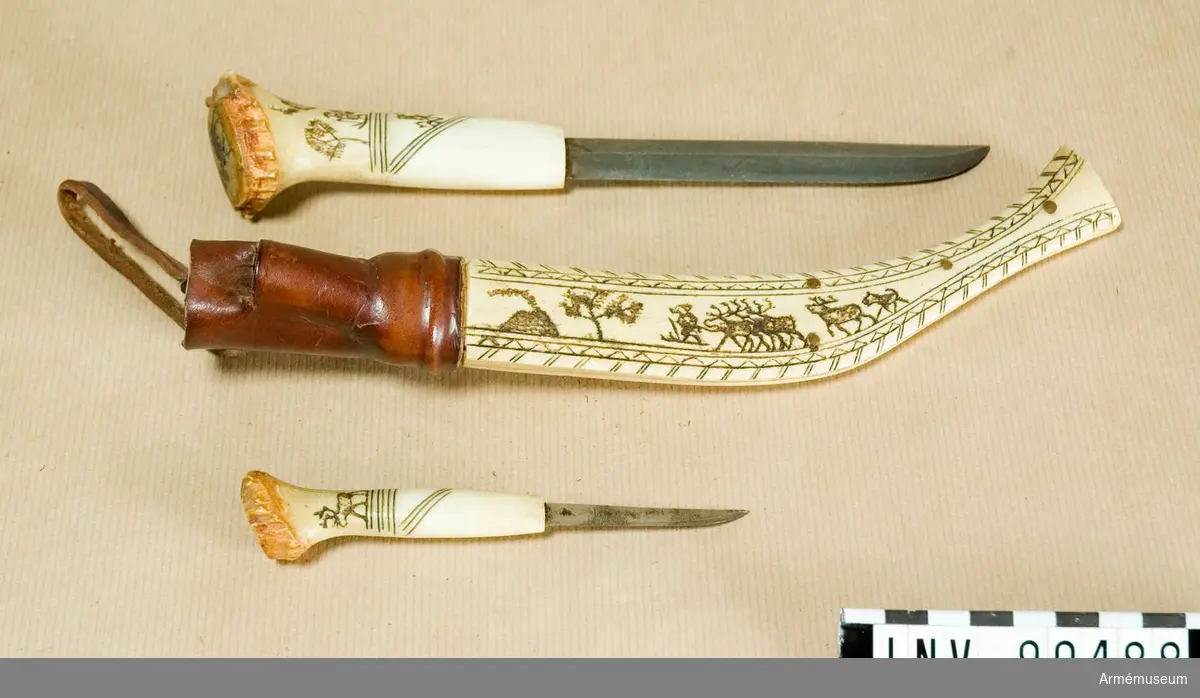 Samisk kniv med bikniv, svensk.