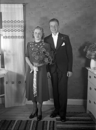 Text till bilden: "Gustav Utbergs bröllop 19/10 1940".