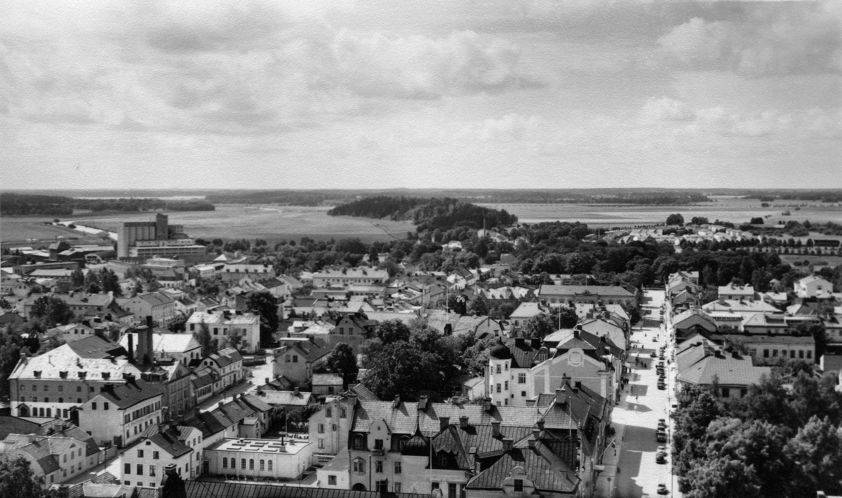 Enköping, panorama från kyrktornet mot söder/sydväst