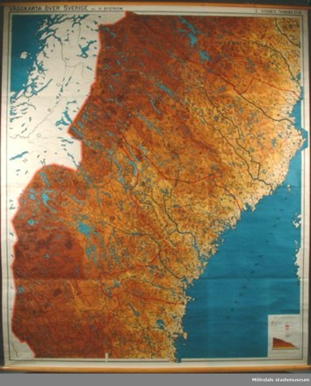Geografisk karta över Södra Norrland.