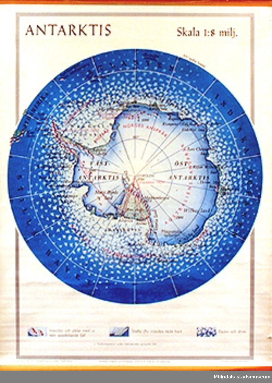 Skolkarta över Antarktis, märkt nr 8.