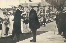 Ordfører Aavatsmark hilser Kongen velkommen til Namsos