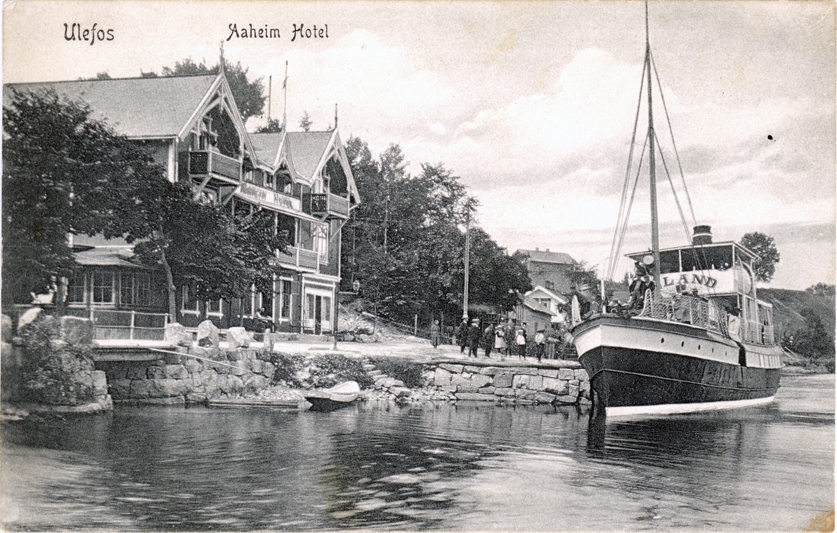Ulefoss. Åheim Hotell. Stemplet 1906.