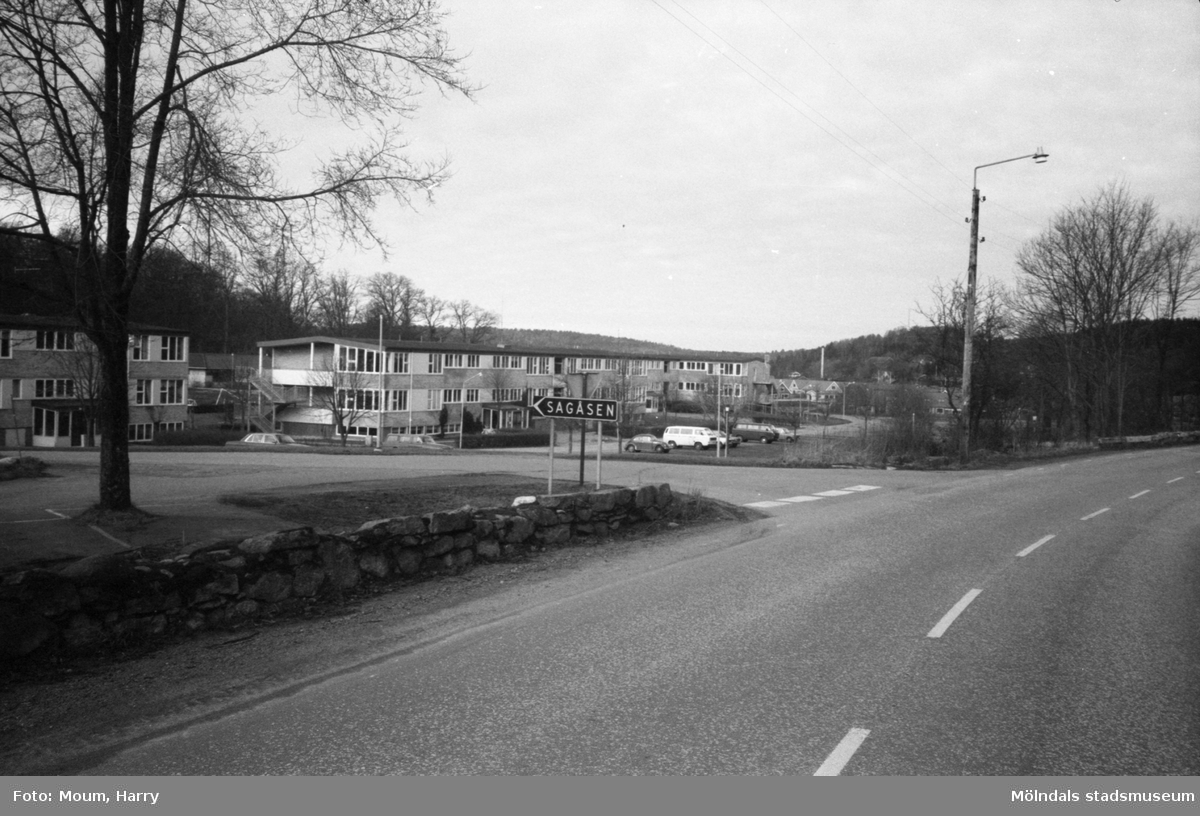 Infarten till Sagåsens vårdhem från Streteredsvägen i Kållered, år 1983.