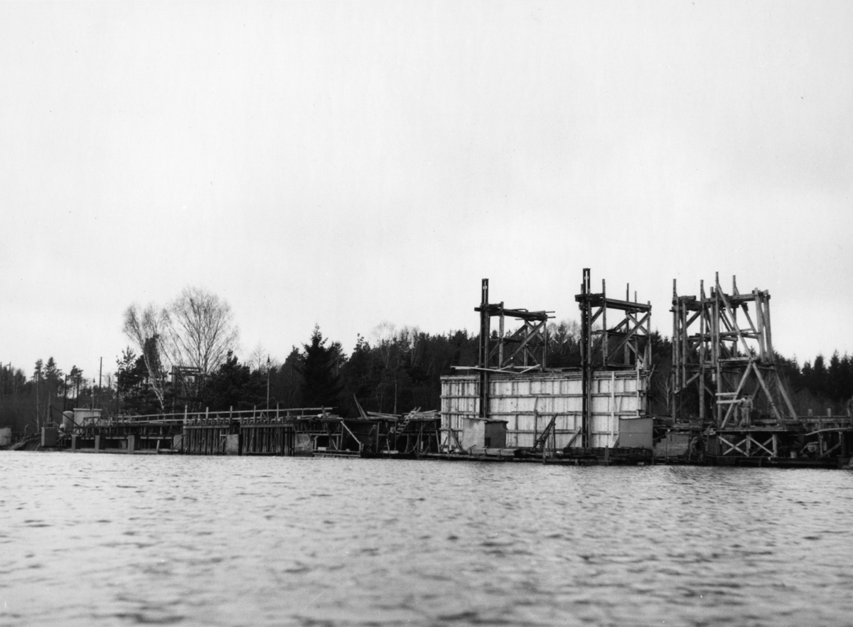 Ätrafors. Reparation av dammen 1951-1952.