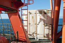 Redningsutstyr i form av overlevelsesdrakter ved livbåtdekk 