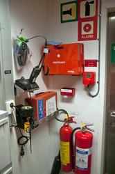 Her er system i sikkerhetsutstyret i korridor på Valhall.