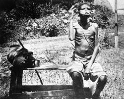 Eldre afrikaner sitter på en benk