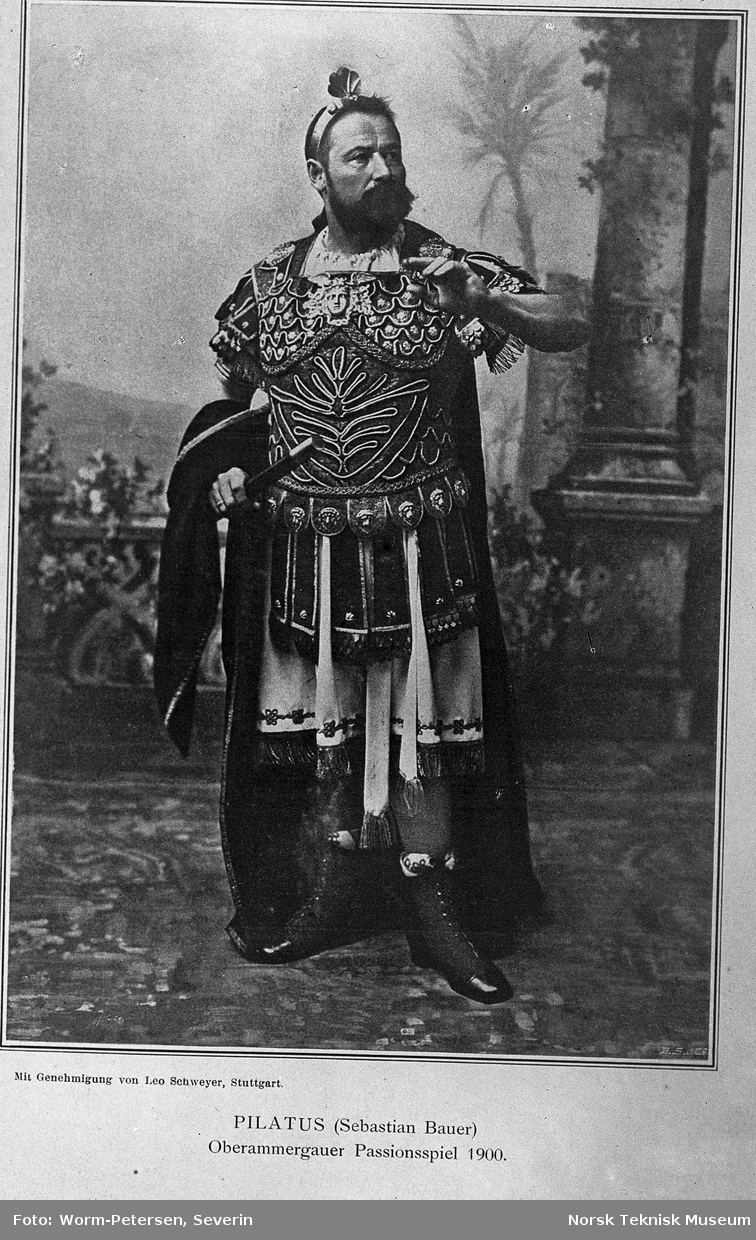 Skuespilleren Sebastian Bauer, som fremstilte Pilatus i pasjonsspillet, 1900