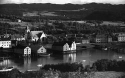 Levanger sentrum og litt fra Nesset.  Med utsikt fra Staupsh