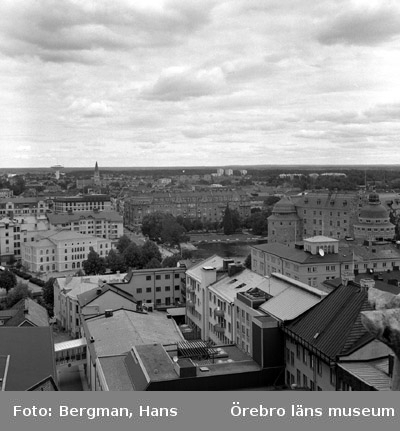 Utsikt norrut från Nikolaikyrkans torn.
1989-06.