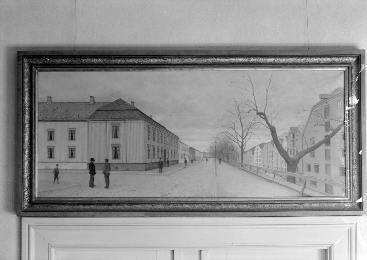 Maleri av den gamle Borgerklubben i Kjøpmannsgata