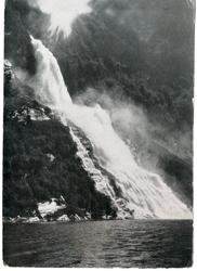 Postkort. Geilfossen i Geiranger.