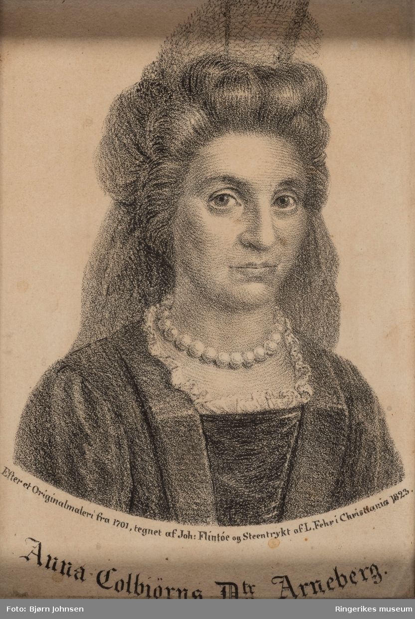 Portrett etter maleri fra 1701. Kjent historisk person i 1700-talls drakt