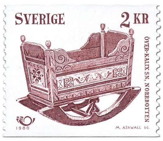 Vagga 1800-tal, från Svartbyn, Överkalix.