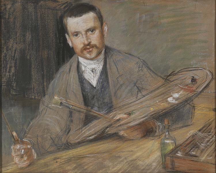 Johan Kindborg, 1861-1907, konstnär, gift med trägravören Emy Edman