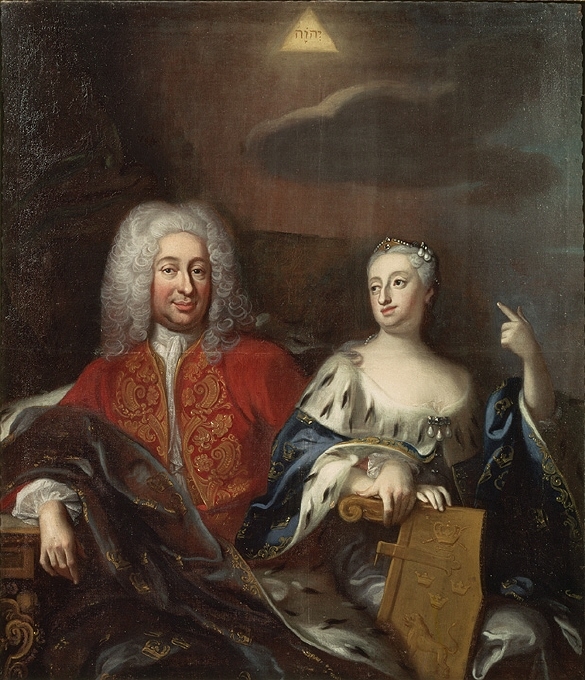 Fredrik I, 1676-1751, konung av Sverige och hans gemål Ulrika Eleonora d.y., 1688-1741, drottning av Sverige