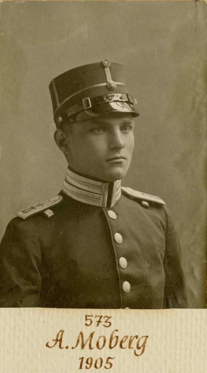 Porträtt av Arvid Moberg, kapten vid Göta livgarde I 2.