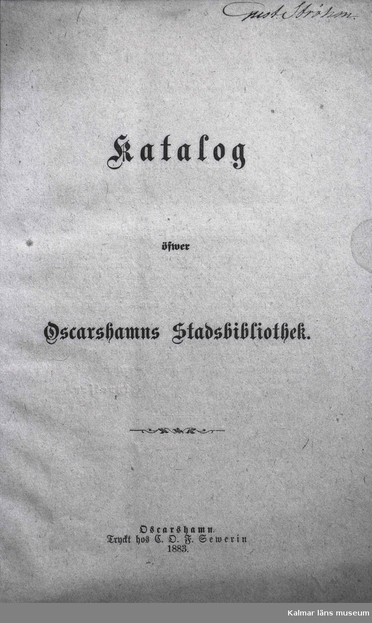 Oskarshamns stadsbiblioteks katalog.