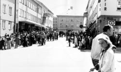 Foto fra Kaibakken, med Nedre Enggate i bakgrunnen, på Kirke