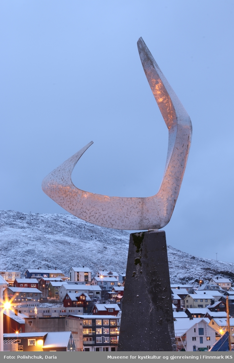 Skulptur "Boreas" på Holmen. November 2015.