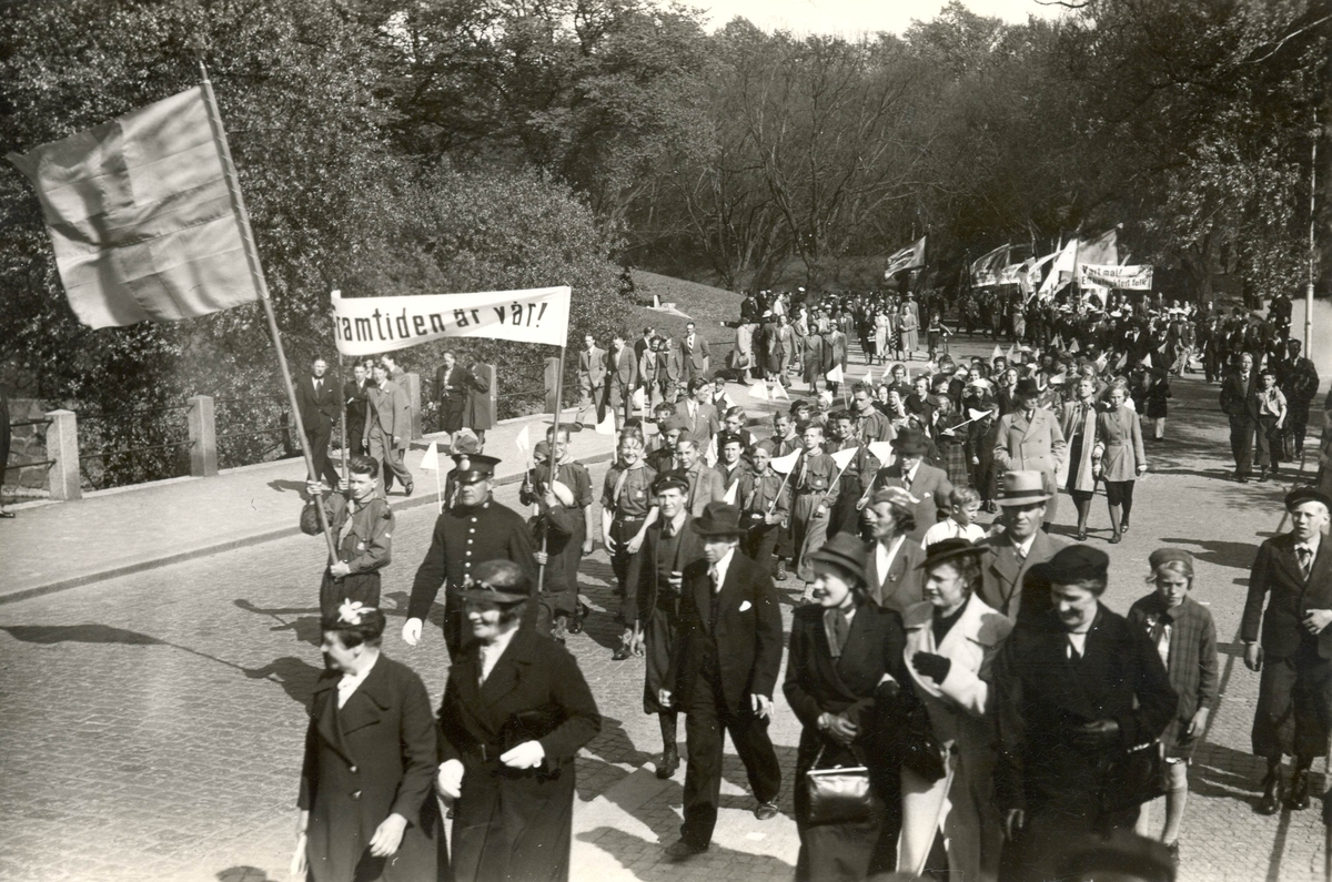 Demonstrationståg på folknykterhetens dag. 1930-tal.