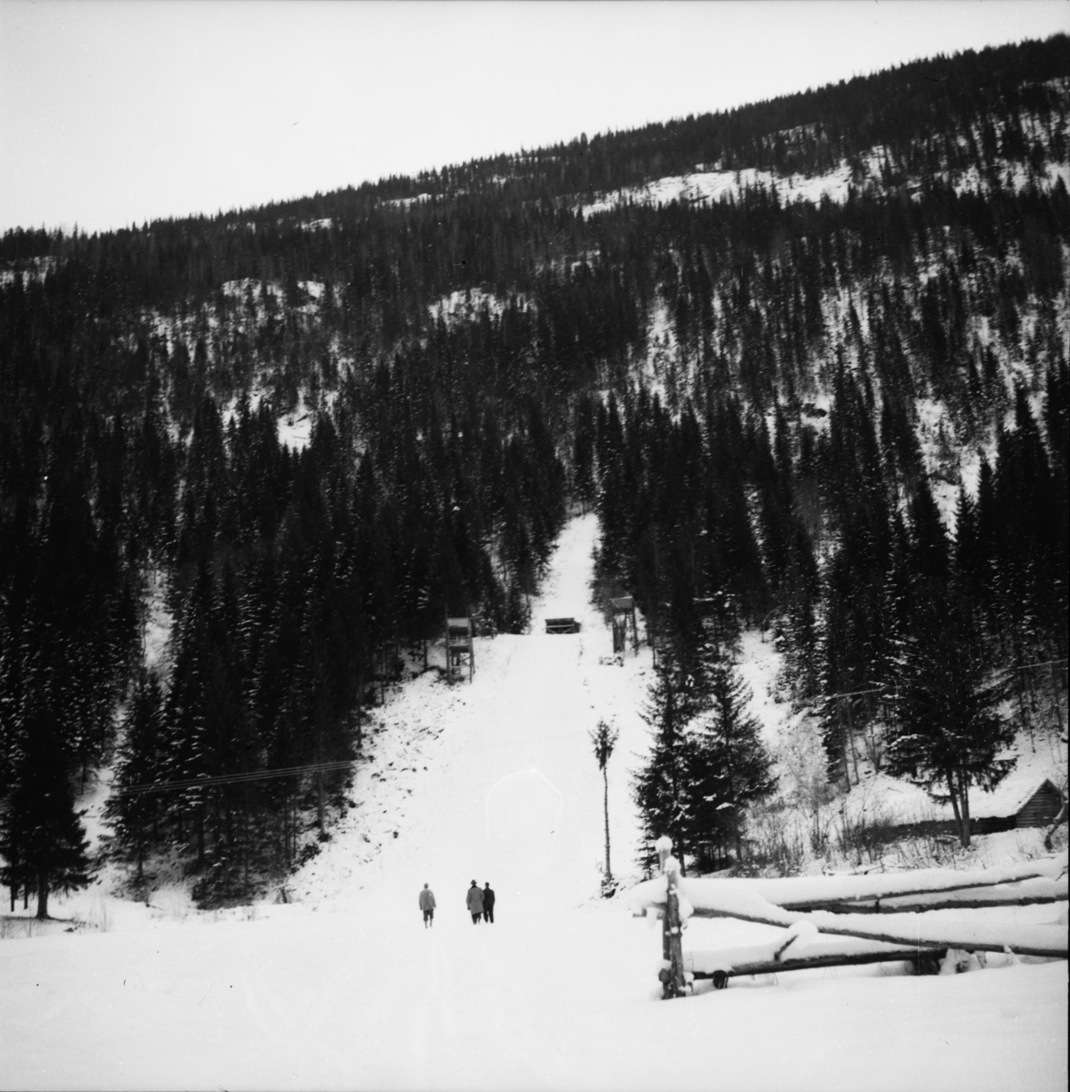 Vardens arkiv. "Foran Kviteseid Idr. landsrenn 25-27-28 d.m."  03-04.02.1954