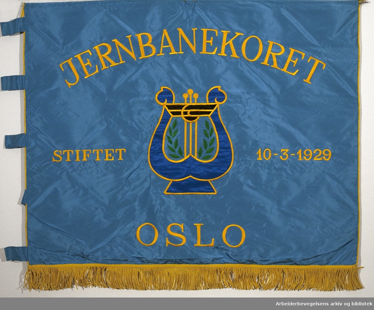 Jernbanekoret.Stiftet 10. mars 1929..Forside..Fantekst:.Jernbanekoret.Stiftet 10. mars 1929.Oslo