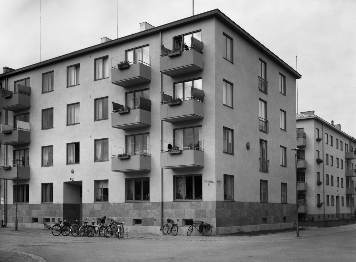 Byggnader I Kvarteret Domaren I Klara år 1945. - Värmlands Museum 