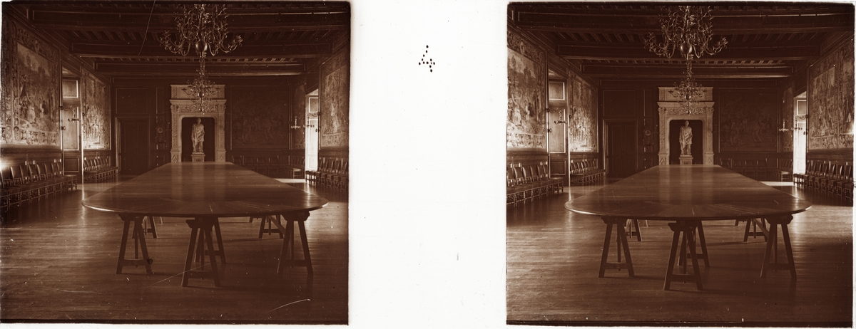 Stereobild  av matsalen i Chateau de Pau.
"Salle à manger".