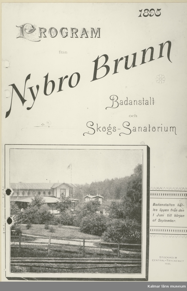 Program från Nybro Brunn 1895.