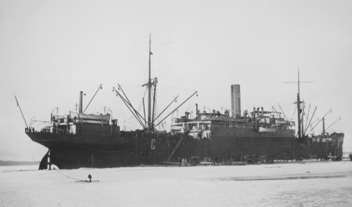 Tyskt transportfartyg vid Åland 1918
