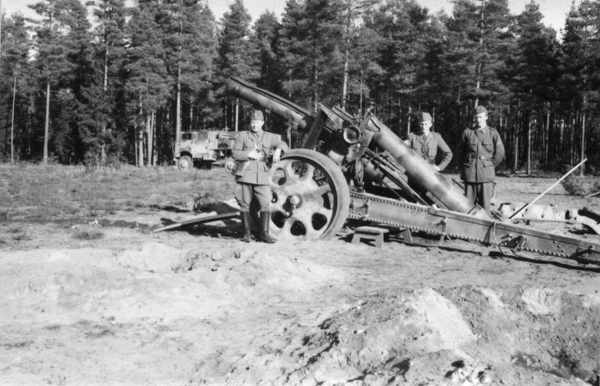 Haubits m/1939. 15 cm. Pjässprängning.