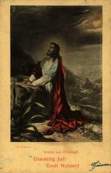 Julekort. Jule- og nyttårskort. Religiøst motiv. Kristus i b