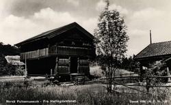 Postkort. Bygninger fra Hallingsdal, Hallingdalstunet, NF.