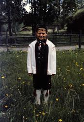 Postkort, Barnebunad fra Flesberg i Buskerud. Utstilling NF.