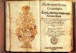 Postkort. Herbarium fra 1767.  Utstilling NF.