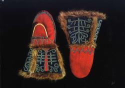 Postkort, Samiske broderte stasvotter fra Selbu, Sør Trøndel