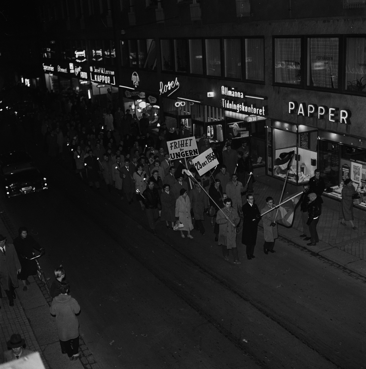"Uppsalas ungrare demonstrerade för frihet", Uppsala 1957